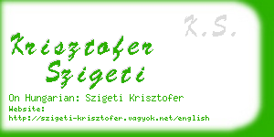 krisztofer szigeti business card